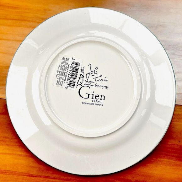 Notre Dame Faiencerie De Gien Joli Paris - Canape Salad Bread Plate - Picture 3 of 6